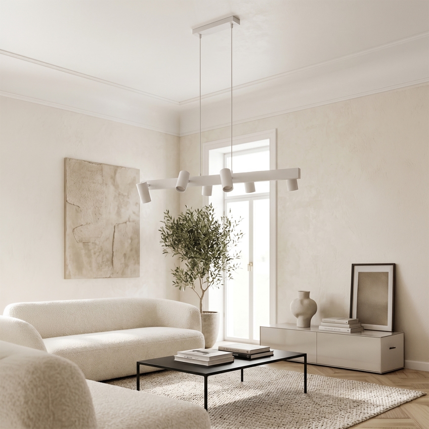 Brilagi - LED RGBW Stmívatelný lustr na lanku SELE 6xGU10/6,5W/230V 2700-6500K bílá + dálkové ovládání