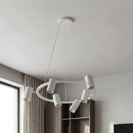 Brilagi - LED RGBW Stmívatelný lustr na lanku SELE 6xGU10/6,5W/230V 2700-6500K bílá + dálkové ovládání
