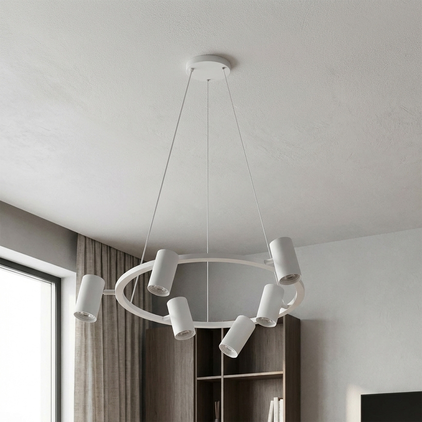 Brilagi - LED RGBW Stmívatelný lustr na lanku SELE 6xGU10/6,5W/230V 2700-6500K bílá + dálkové ovládání