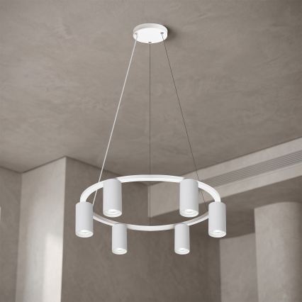 Brilagi - LED RGBW Stmívatelný lustr na lanku SELE 6xGU10/6,5W/230V 2700-6500K bílá + dálkové ovládání