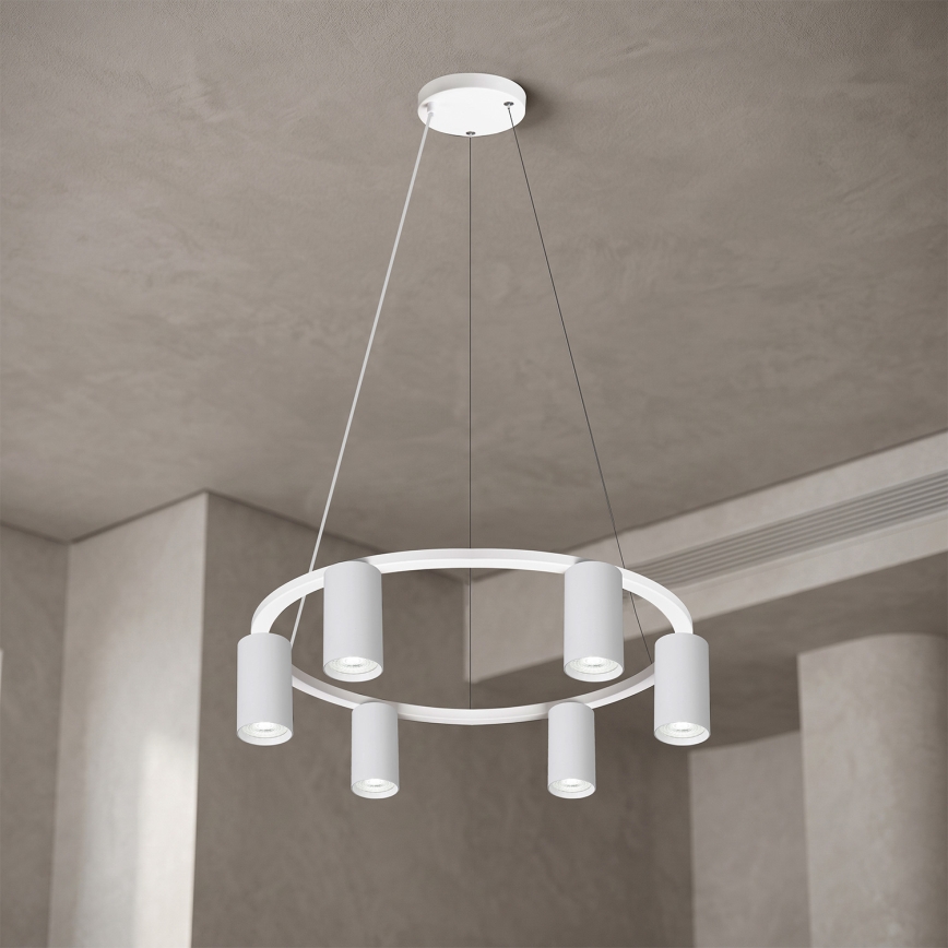 Brilagi - LED RGBW Stmívatelný lustr na lanku SELE 6xGU10/6,5W/230V 2700-6500K bílá + dálkové ovládání