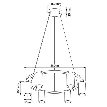 Brilagi - LED RGBW Stmívatelný lustr na lanku SELE 6xGU10/6,5W/230V 2700-6500K bílá + dálkové ovládání
