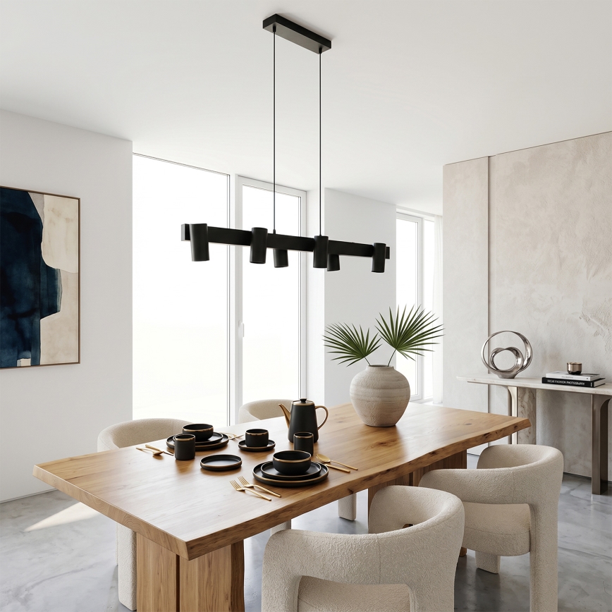 Brilagi - LED RGBW Stmívatelný lustr na lanku SELE 6xGU10/6,5W/230V 2700-6500K černá + dálkové ovládání