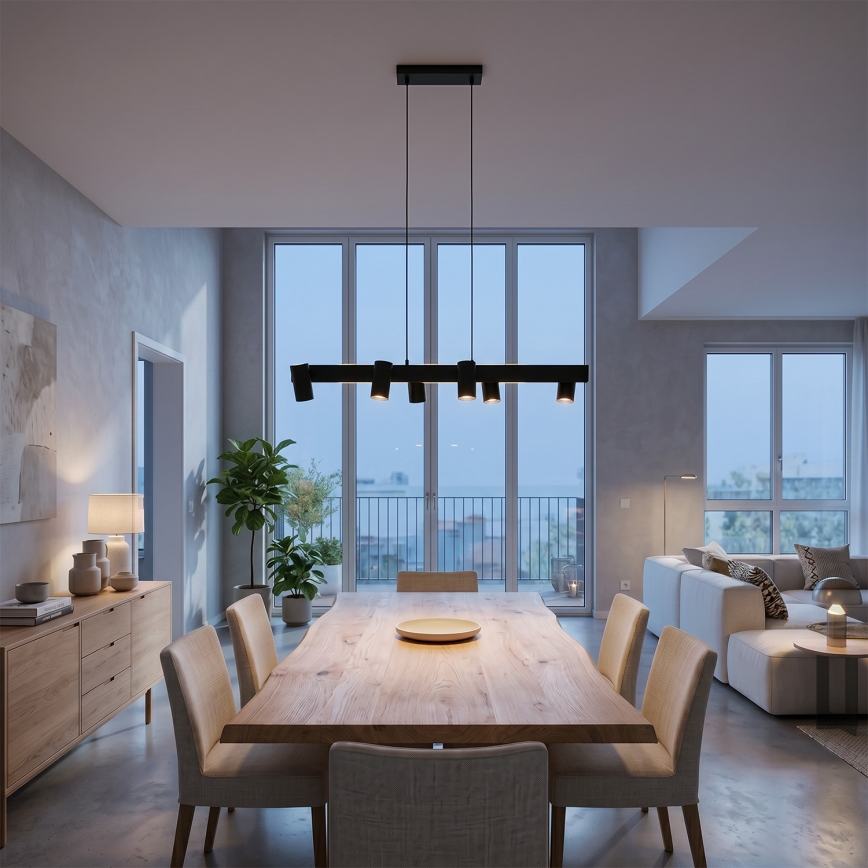 Brilagi - LED RGBW Stmívatelný lustr na lanku SELE 6xGU10/6,5W/230V 2700-6500K černá + dálkové ovládání