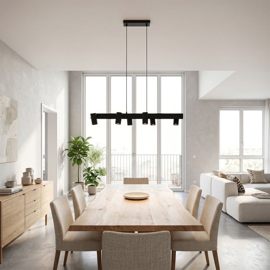 Brilagi - LED RGBW Stmívatelný lustr na lanku SELE 6xGU10/6,5W/230V 2700-6500K černá + dálkové ovládání