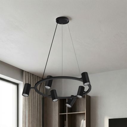 Brilagi - LED RGBW Stmívatelný lustr na lanku SELE 6xGU10/6,5W/230V 2700-6500K černá + dálkové ovládání