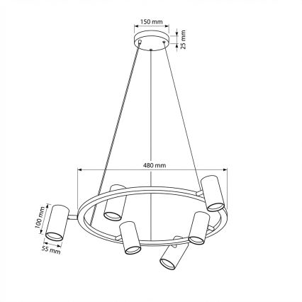 Brilagi - LED RGBW Stmívatelný lustr na lanku SELE 6xGU10/6,5W/230V 2700-6500K černá + dálkové ovládání