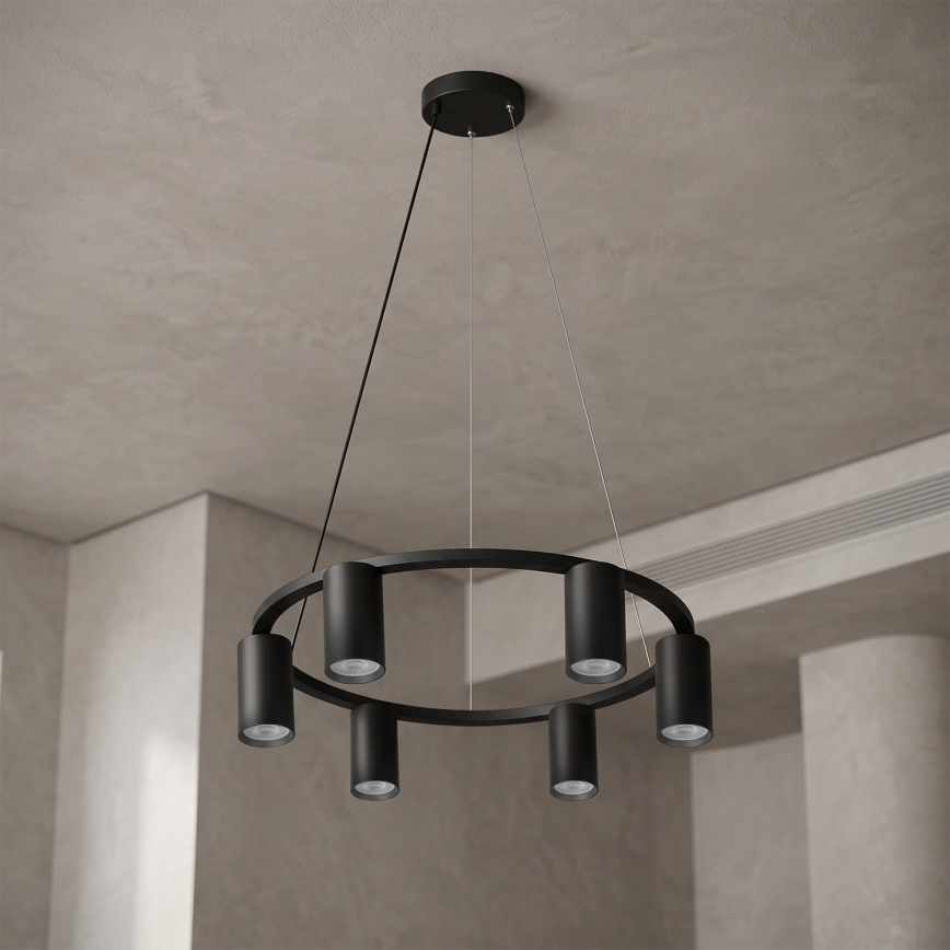 Brilagi - LED RGBW Stmívatelný lustr na lanku SELE 6xGU10/6,5W/230V 2700-6500K černá + dálkové ovládání