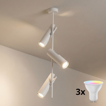 Brilagi - LED RGBW Stmívatelný lustr na tyči BRANCH 3xGU10/6,5W/230V 2700-6500K bílá