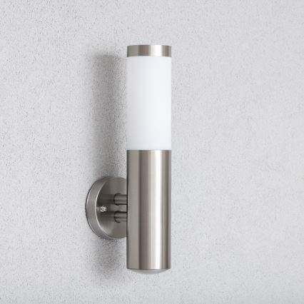 BRILAGI - LED RGBW Stmívatelná venkovní nástěnná lampa ELIA 1xE27/6,5W/230V 2700-6500K IP44 Wi-Fi matný chrom