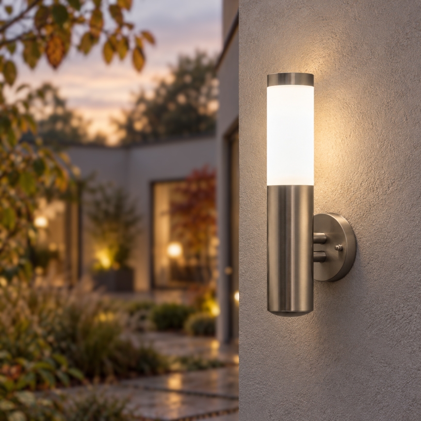 BRILAGI - LED RGBW Stmívatelná venkovní nástěnná lampa ELIA 1xE27/6,5W/230V 2700-6500K IP44 Wi-Fi matný chrom