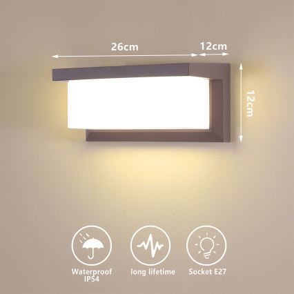 BRILAGI - LED RGBW Stmívatelné venkovní nástěnné svítidlo BRICKY 1xE27/12W/230V 2700-6500K IP54 hnědá