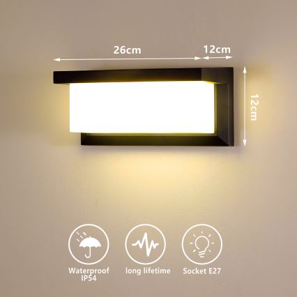 Brilagi - LED RGBW Stmívatelné venkovní nástěnné svítidlo BRICKY 1xE27/15W/230V 2700-6500K IP54 černá