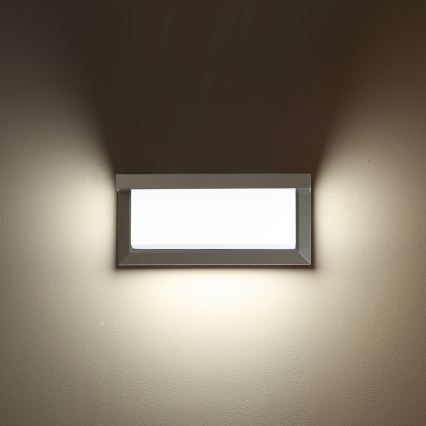 Brilagi - LED RGBW Stmívatelné venkovní nástěnné svítidlo BRICKY 1xE27/15W/230V 2700-6500K IP54 šedá