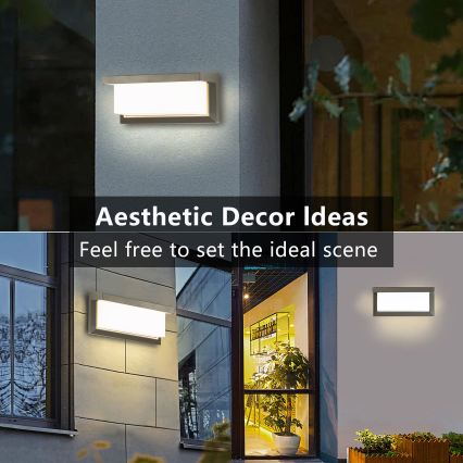 Brilagi - LED RGBW Stmívatelné venkovní nástěnné svítidlo BRICKY 1xE27/9W/230V 2700-6500K IP54 šedá