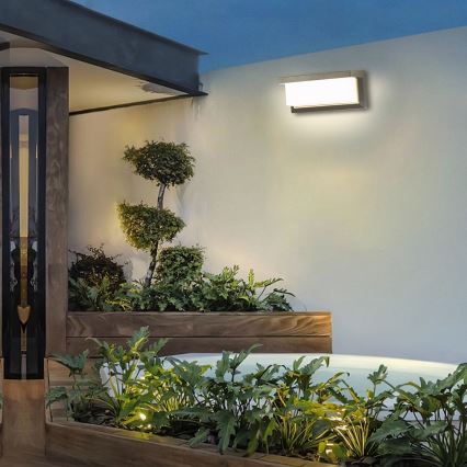 Brilagi - LED RGBW Stmívatelné venkovní nástěnné svítidlo BRICKY 1xE27/9W/230V 2700-6500K IP54 šedá