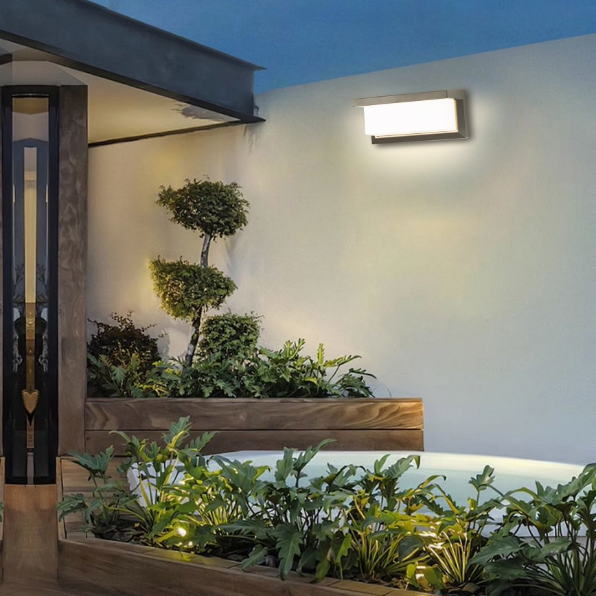 Brilagi - LED RGBW Stmívatelné venkovní nástěnné svítidlo BRICKY 1xE27/9W/230V 2700-6500K IP54 šedá