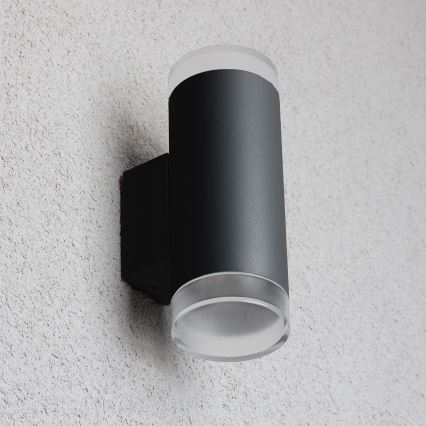 Brilagi - LED RGBW Stmívatelné venkovní nástěnné svítidlo MATERA 2xGU10/4,8W/230V 3000K IP54 černá + dálkové ovládání