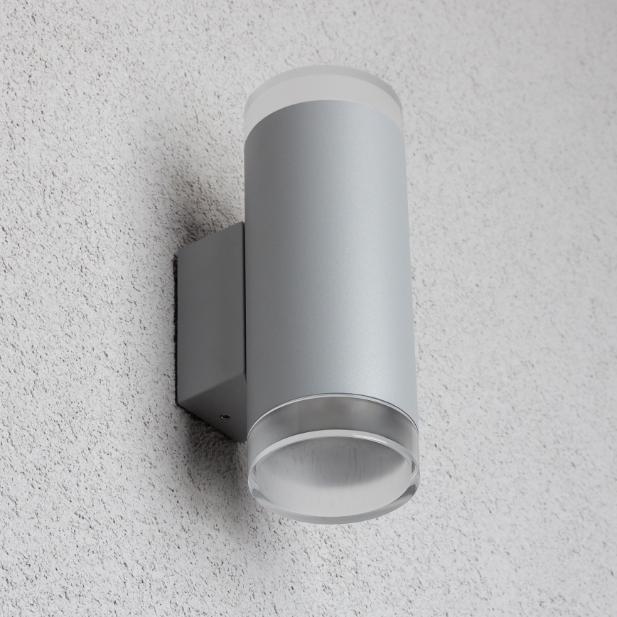 Brilagi - LED RGBW Stmívatelné venkovní nástěnné svítidlo MATERA 2xGU10/4,8W/230V 3000K IP54 šedá + dálkové ovládání