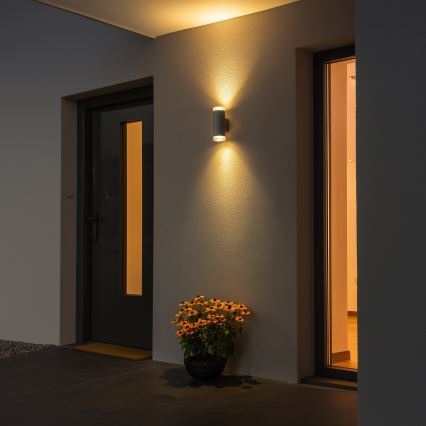 Brilagi - LED RGBW Stmívatelné venkovní nástěnné svítidlo MATERA 2xGU10/4,8W/230V 3000K IP54 šedá + dálkové ovládání
