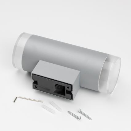 Brilagi - LED RGBW Stmívatelné venkovní nástěnné svítidlo MATERA 2xGU10/4,8W/230V 3000K IP54 šedá + dálkové ovládání