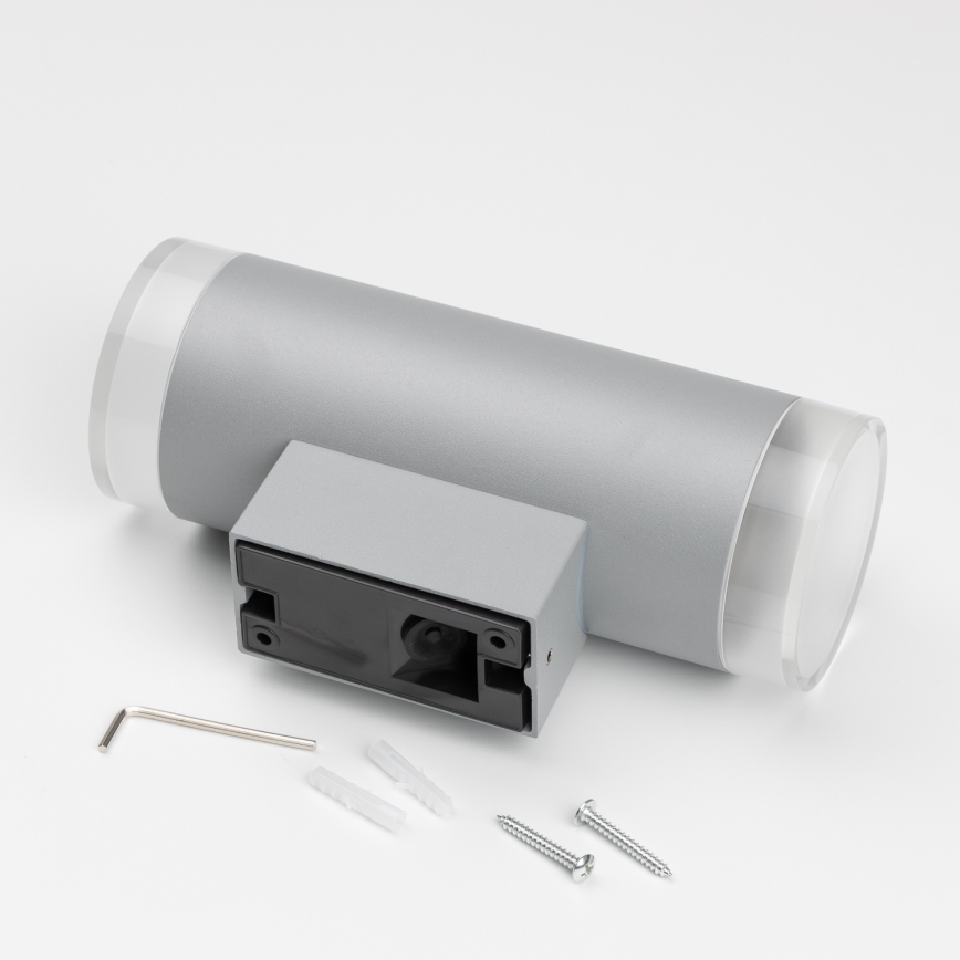 Brilagi - LED RGBW Stmívatelné venkovní nástěnné svítidlo MATERA 2xGU10/4,8W/230V 3000K IP54 šedá + dálkové ovládání