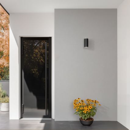 Brilagi - LED RGBW Stmívatelné venkovní nástěnné svítidlo MATERA 2xGU10/6W/230V 3000K IP54 černá + dálkové ovládání