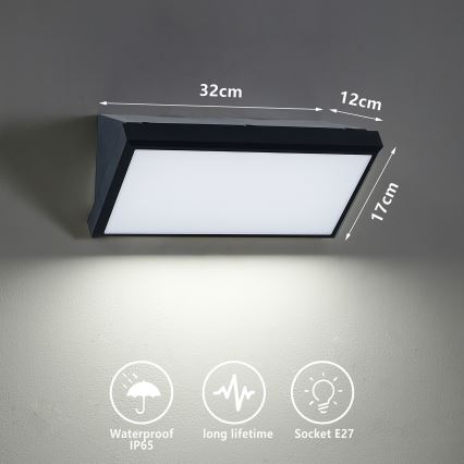 BRILAGI - LED RGBW Stmívatelné venkovní nástěnné svítidlo TRIANGLE 1xE27/12W/230V 2700-6500K IP65 černá