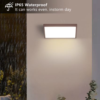 BRILAGI - LED RGBW Stmívatelné venkovní nástěnné svítidlo TRIANGLE 1xE27/12W/230V 2700-6500K IP65 hnědá