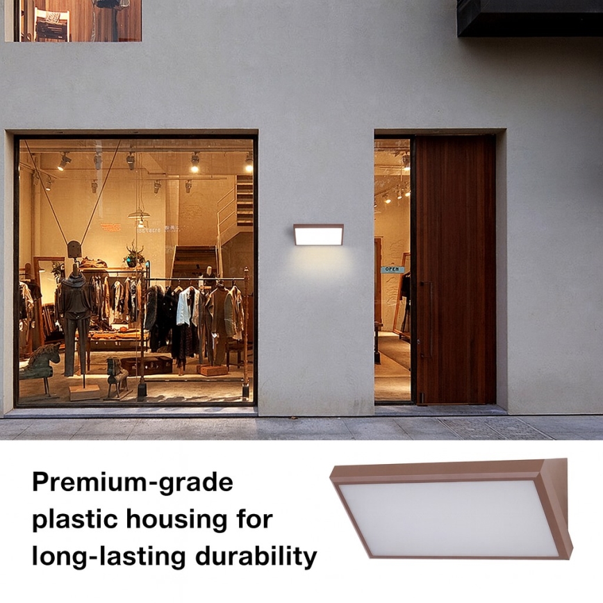 BRILAGI - LED RGBW Stmívatelné venkovní nástěnné svítidlo TRIANGLE 1xE27/12W/230V 2700-6500K IP65 hnědá