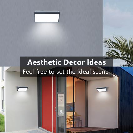 Brilagi - LED RGBW Stmívatelné venkovní nástěnné svítidlo TRIANGLE 1xE27/15W/230V 2700-6500K IP65 antracit