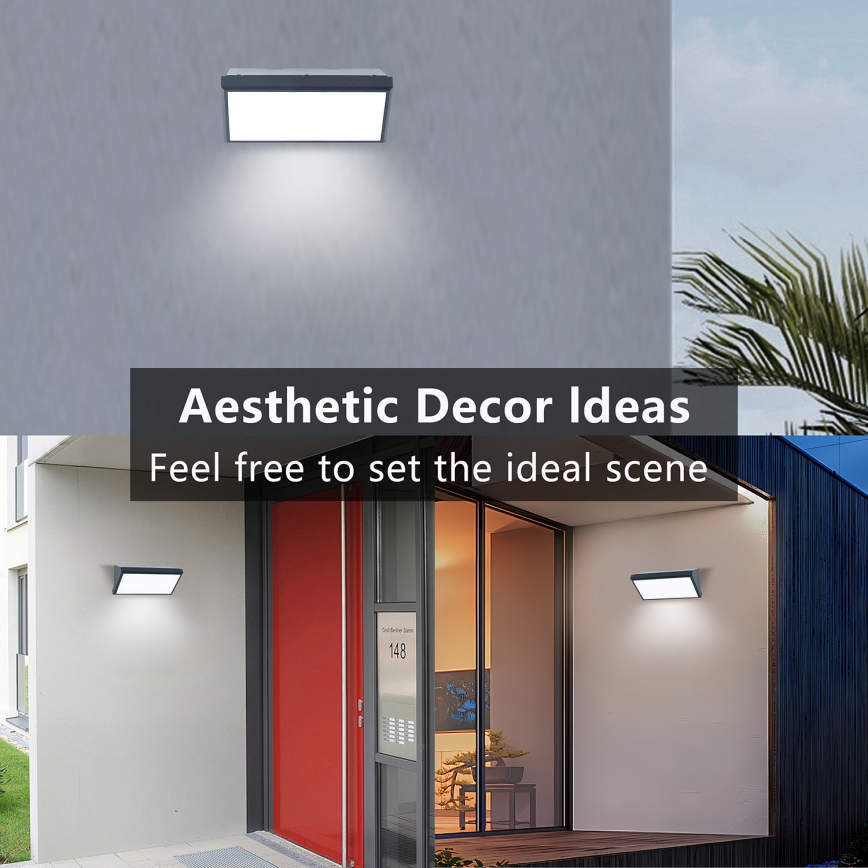 Brilagi - LED RGBW Stmívatelné venkovní nástěnné svítidlo TRIANGLE 1xE27/15W/230V 2700-6500K IP65 antracit