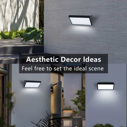 Brilagi - LED RGBW Stmívatelné venkovní nástěnné svítidlo TRIANGLE 1xE27/15W/230V 2700-6500K IP65 černá