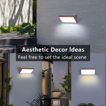 Brilagi - LED RGBW Stmívatelné venkovní nástěnné svítidlo TRIANGLE 1xE27/15W/230V 2700-6500K IP65 hnědá