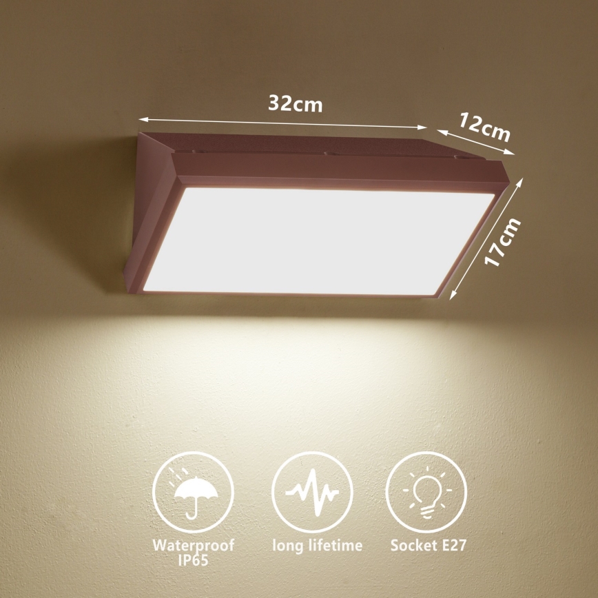 Brilagi - LED RGBW Stmívatelné venkovní nástěnné svítidlo TRIANGLE 1xE27/15W/230V 2700-6500K IP65 hnědá