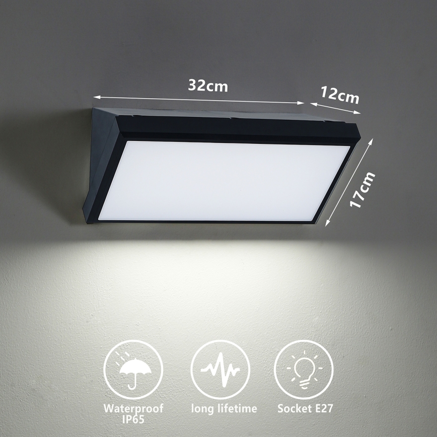 Brilagi - LED RGBW Stmívatelné venkovní nástěnné svítidlo TRIANGLE 1xE27/9W/230V 2700-6500K IP65 černá