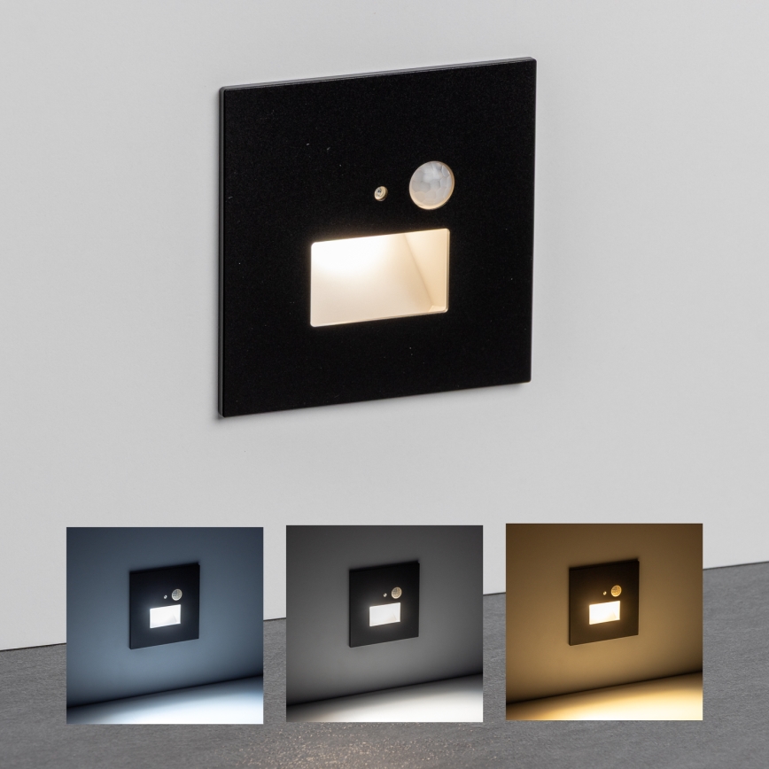 Brilagi - LED Schodišťové svítidlo s pohybovým senzorem JACK LED/1,5W/230V 3000K/4000K/6500K černá
