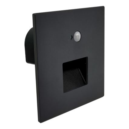 Brilagi - LED Schodišťové svítidlo se senzorem pohybu a soumraku JACK LED/3W/230V 3000/4000/6500K IP65 černá