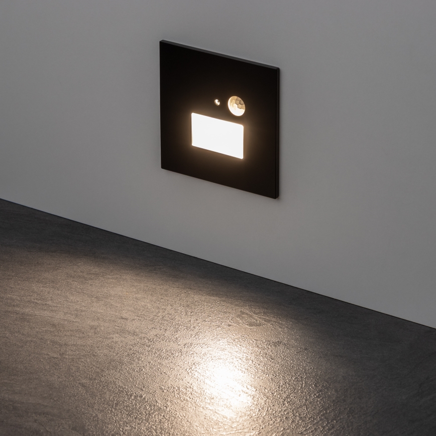 Brilagi - LED Schodišťové svítidlo se senzorem pohybu a soumraku JACK LED/1,5W/230V 3000/4000/6500K černá