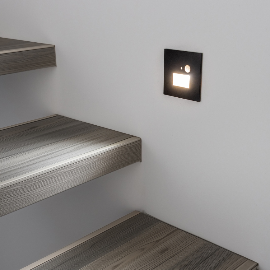 Brilagi - LED Schodišťové svítidlo s pohybovým senzorem JACK LED/1,5W/230V 3000K/4000K/6500K černá