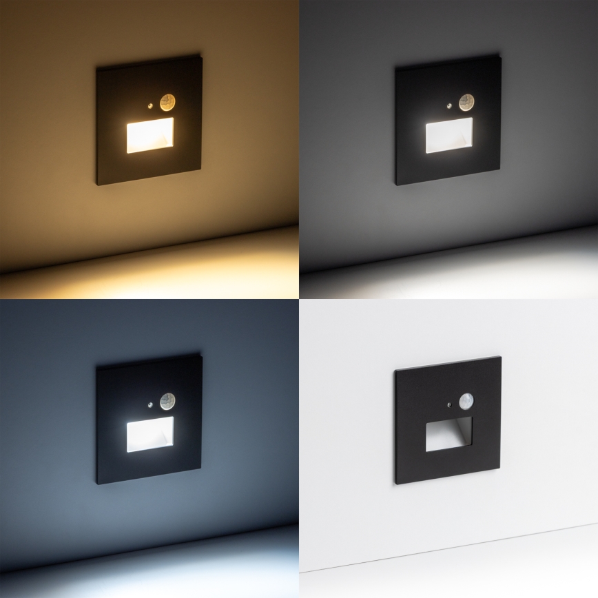Brilagi - LED Schodišťové svítidlo s pohybovým senzorem JACK LED/1,5W/230V 3000K/4000K/6500K černá