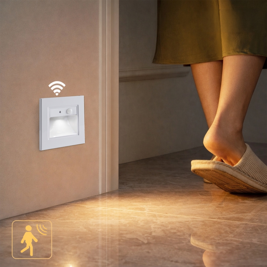 Brilagi - LED Schodišťové svítidlo se senzorem STEP LIGHT LED/1,5W/230V IP44 bílá