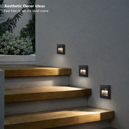 Brilagi - LED Schodišťové svítidlo se senzorem STEP LIGHT LED/1,5W/230V IP44 černá