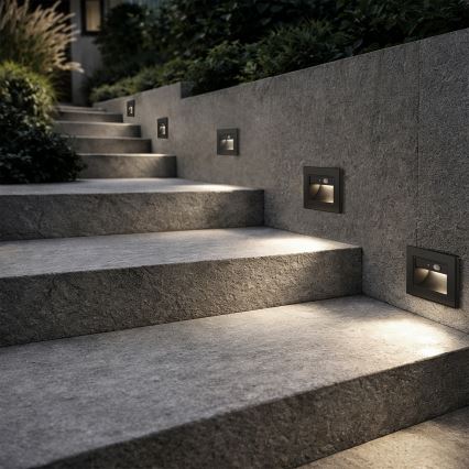 Brilagi - LED Schodišťové svítidlo se senzorem STEP LIGHT LED/1,5W/230V IP44 černá