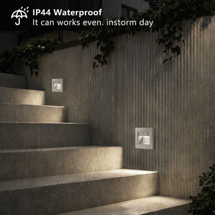 Brilagi - LED Schodišťové svítidlo se senzorem STEP LIGHT LED/1,5W/230V IP44 stříbrná