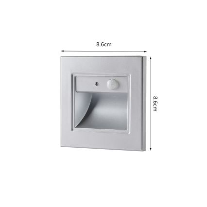 Brilagi - LED Schodišťové svítidlo se senzorem STEP LIGHT LED/1,5W/230V IP44 stříbrná