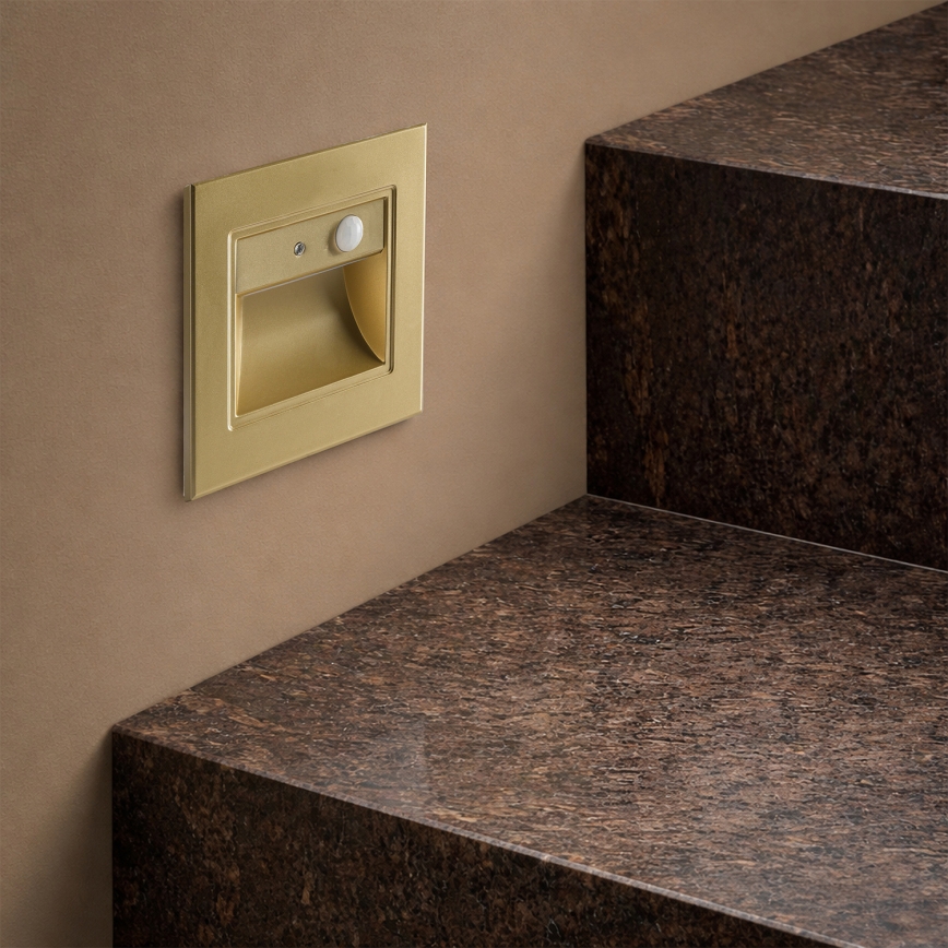 Brilagi - LED Schodišťové svítidlo se senzorem STEP LIGHT LED/1,5W/230V IP44 zlatá