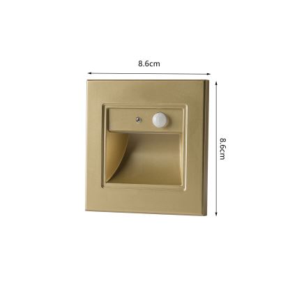 Brilagi - LED Schodišťové svítidlo se senzorem STEP LIGHT LED/1,5W/230V IP44 zlatá