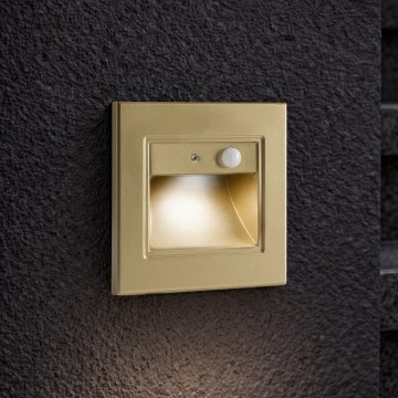 Brilagi - LED Schodišťové svítidlo se senzorem STEP LIGHT LED/1,5W/230V IP44 zlatá