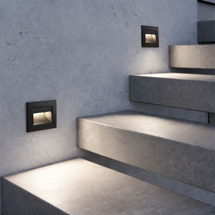Brilagi - LED Schodišťové svítidlo STEP LIGHT LED/1,5W/230V IP44 černá